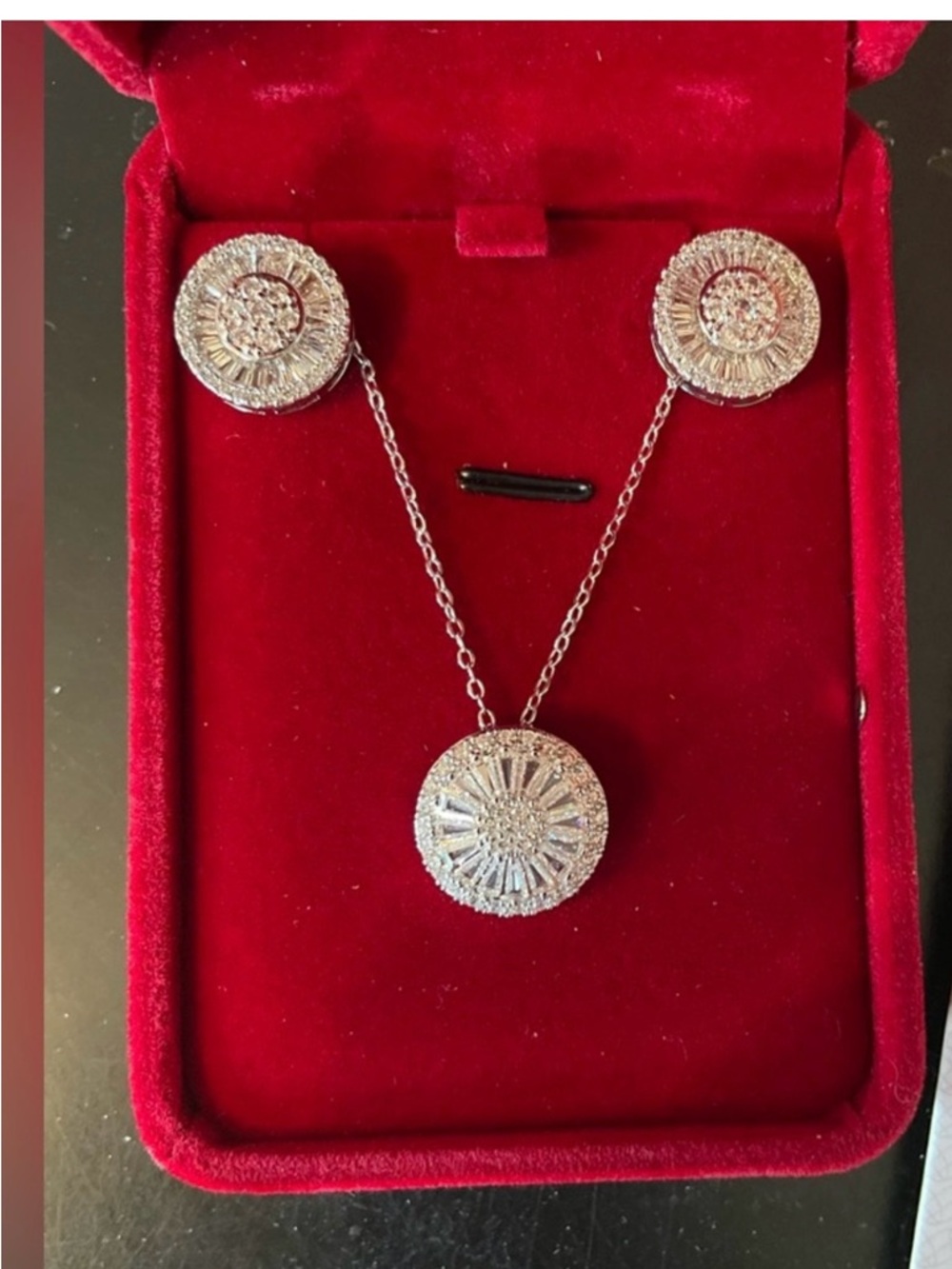 Moissanite 925 Silver 1.0 Ct Silver Jewelry Set